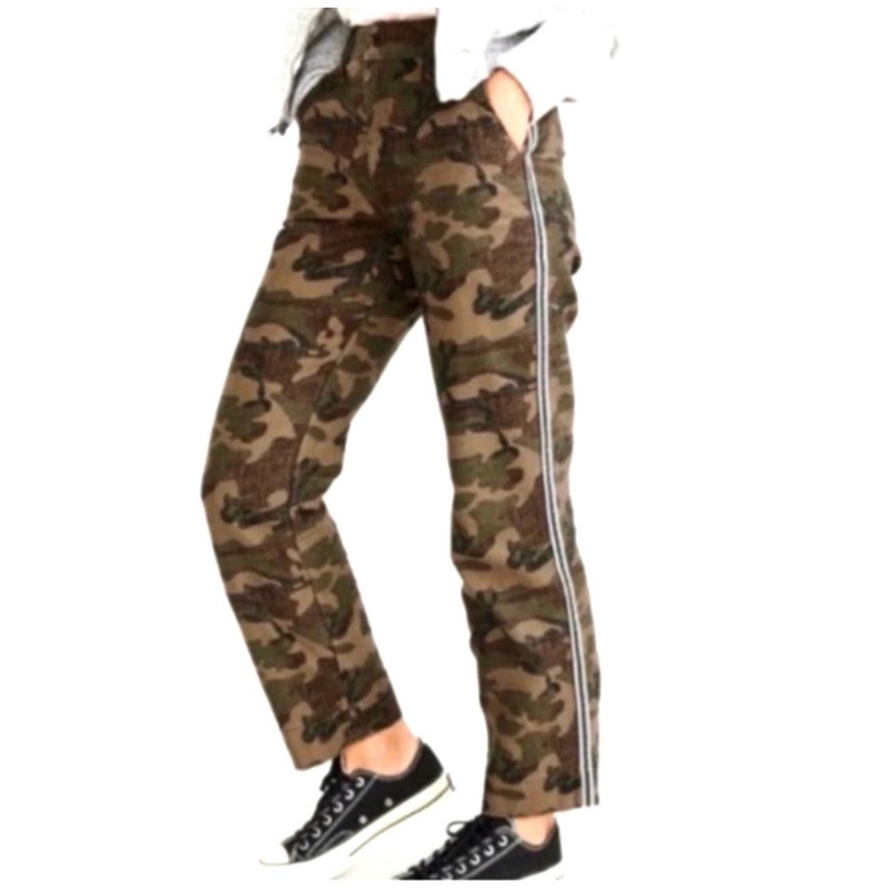 Abercrombie & Fitch Harper Low Rise Ankle Camo Tuxedo Stripe Pants Women's 14